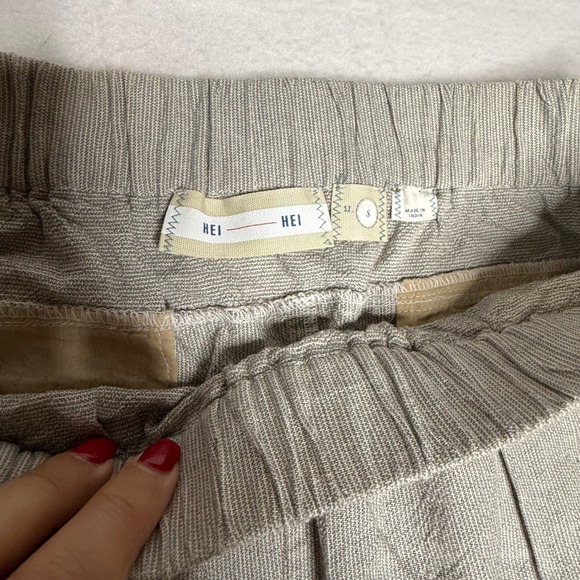 HEI-HEI Anthropologie Beach bound Linen Pants Pull On Cropped Size S - Picture 3 of 8